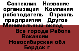 Сантехник › Название организации ­ Компания-работодатель › Отрасль предприятия ­ Другое › Минимальный оклад ­ 25 000 - Все города Работа » Вакансии   . Новосибирская обл.,Бердск г.